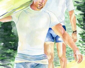 Print Of Original Art Work Watercolor Painting Gay Interest