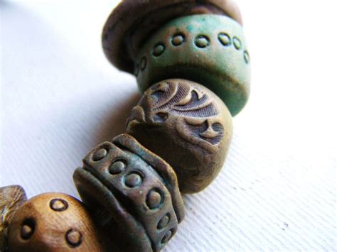 8 Artisan Beads Handmade Clay Jewelry Artisan By Greybirdstudio