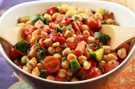 Healthy Green Kitchen Chickpea Salad With Roasted Red Pepper And Harissa