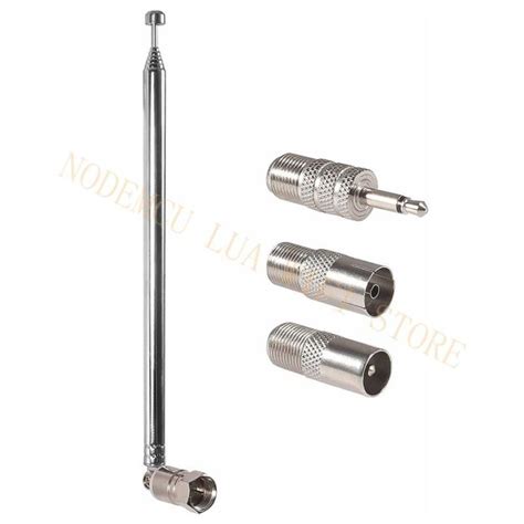 New Indoor Fm Telescopic Antenna 75 Ohm Fm Antenna F Type Male Plug With Connector For Tv Am Fm