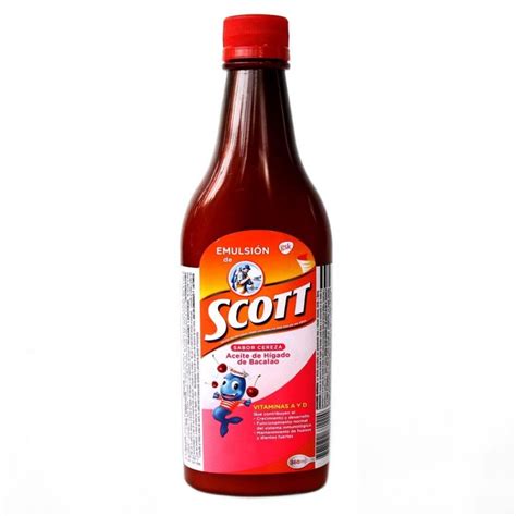 Emulsion De Scott Aceite De Higado De Bacalao Sabor A Cereza X Ml