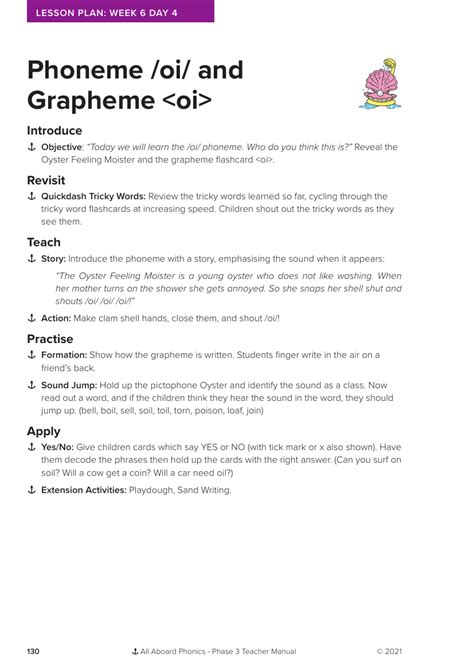 Week 6 Lesson 4 Phoneme Oi And Grapheme Oi Phonics Phase 3