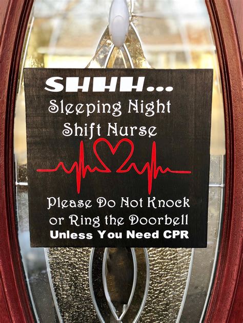 Nurse Sleeping Sign Night Shift Nurse Sleeping Do Not Etsy