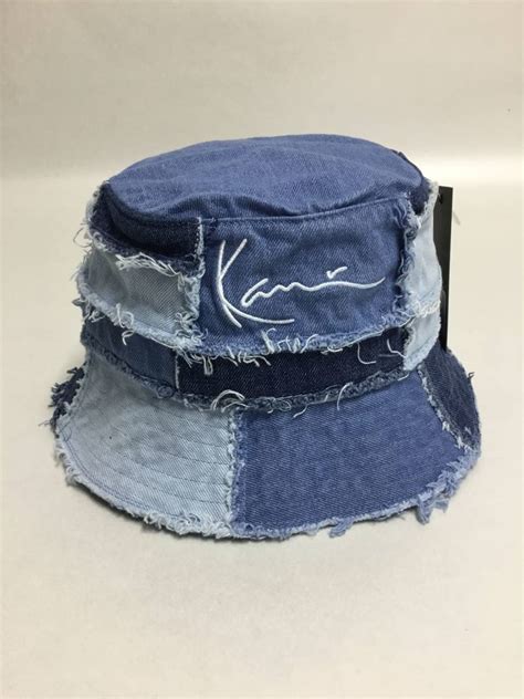 Karl Kani Signature Block Denim Bucket Hat Blue