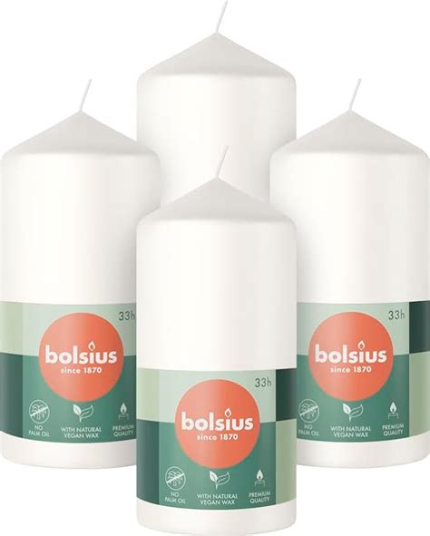 Bolsius Pillar Candles White Pack X Cm Decorative