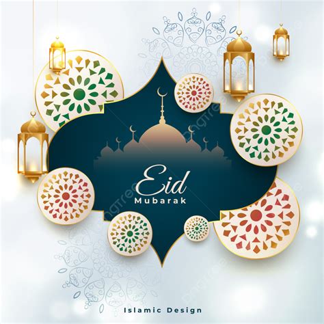 Realistic 3d Eid Mubarak Festival Greeting Design Template Download On