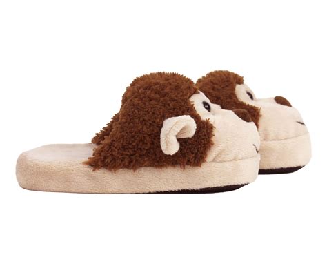 Kids Monkey Slippers | Fuzzy Brown Monkey Slippers