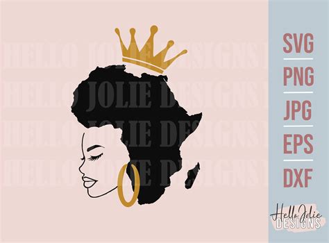 African Queen Silhouette Svg Black Queen Black Woman Cut Etsy