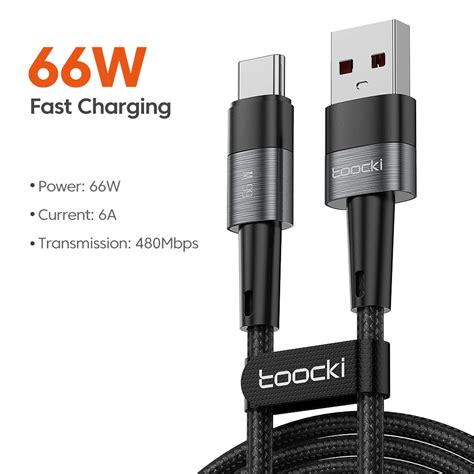 Toocki 6a 66w Super Fast Charger Usb A To Usb C Cable 3m 30 Cell Phone