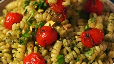 Ensalada De Pasta Fr A Con Pesto De Pistachos Y Cherrys Salteados Una