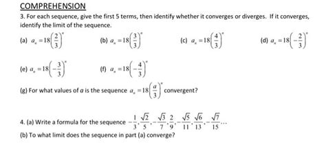 Solved 3 For Each Sequence Give The First 5 Terms Then