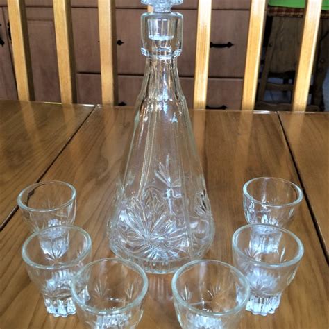 Depression Glass Decanter Set Etsy