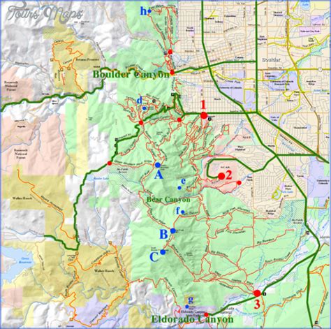 Boulder Hiking Map - ToursMaps.com