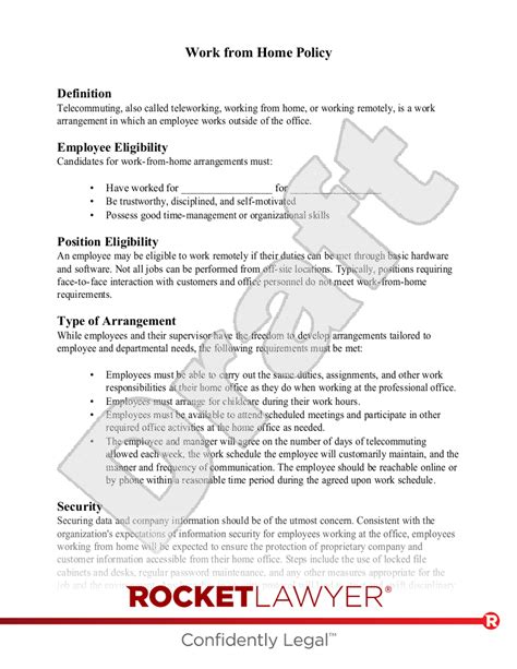 Telecommuting Agreement Template