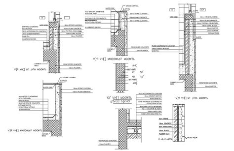 Concrete Building Wall Section Drawing Free DWG File - Cadbull