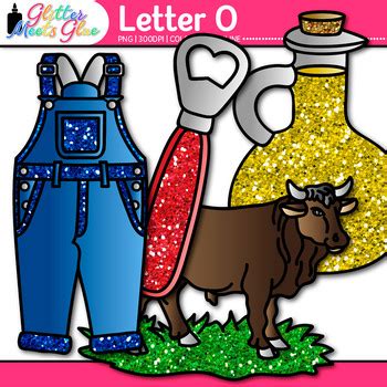 Letter O Alphabet Clipart: Phonics and Letter Recognition by Glitter ...