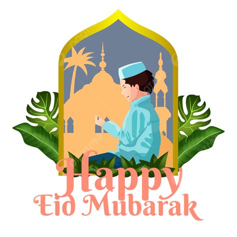 Feliz Eid Al Fitr Clipart Criança Rezando Vetor PNG Rezar Eid Al