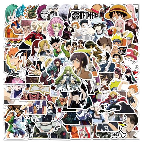 Buy 100Pcs Various Anime Characters Stickers Water Bottles Laptop Phone ...