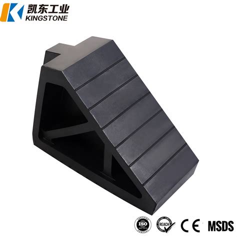 Solid Rubber Wheel Chocks With Handle Black Heavy Duty Wheel Blocks For