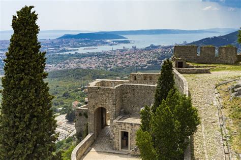 Fortress Of Klis Outside City Of Split In Dalmatia Croatia Stock Photo