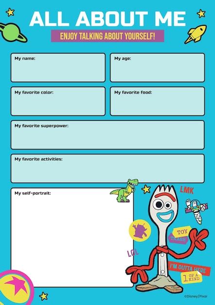 toy story  worksheet template disney premium