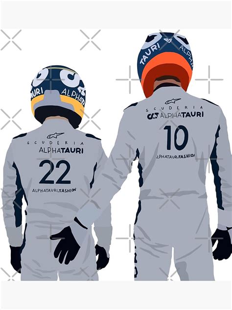 Pierre Gasly And Yuki Tsunoda Poster For Sale By Matick Redbubble