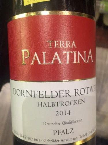 Terra Palatina Dornfelder Halbtrocken Vivino Us