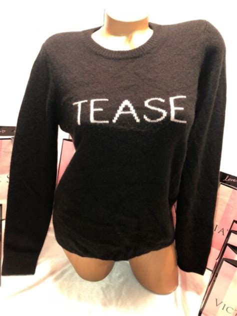 Victorias Secret Sweater 100 Cashmere Medium Black Tease 120 Ebay