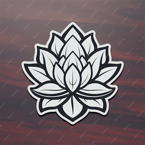 Premium AI Image | sticker design logo of a lotus vibrant black and ...