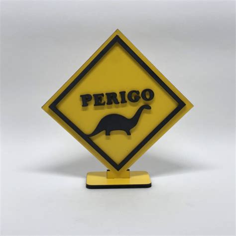 Placa Perigo Dinossauro Shopee Brasil