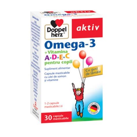 DOPPELHERZ AKTIV OMEGA 3 A D E C vitamin étrend kiegészítő gyerekeknek