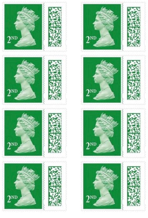 Book Of 8 X 2nd Second Class Postage Stamps With Barcodes Genuine Royal Mail Ebay