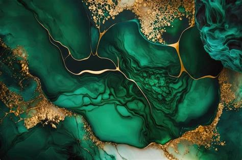 Natural Luxury Abstract Fluid Art Painting In Alcohol Ink Technique