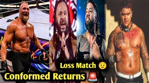 Jey Uso Loss Match In Raw Brock Lesnar Returns Confirmed Date