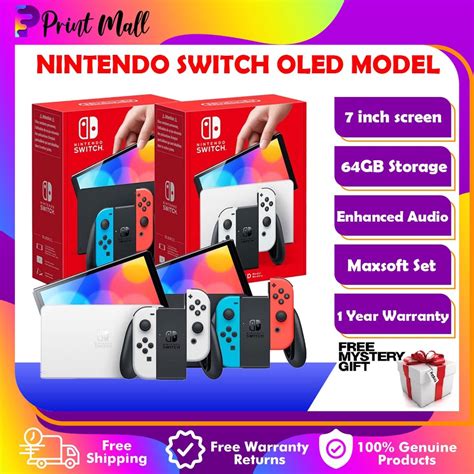 Nsw Nintendo Switch Console Oled Model 1 Year Malaysia Local Warranty