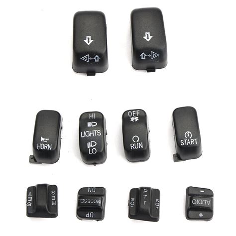 10Pcs Chrome Hand Control Switch Housing Button Covers Caps Set For