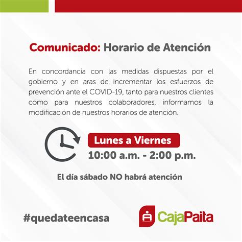 Comunicado Modificaci N De Horario Caja Paita