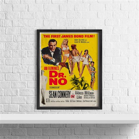 James Bond Dr No 1962 Movie Poster Remastered Wall Art Poster For