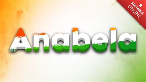 Anabela India D With Painted Indian Flag Text Effect Generator