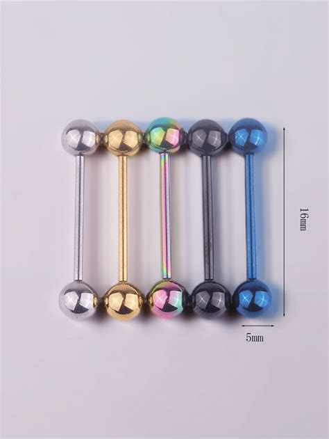 Stainless Steel Tongue Piercing Stud Shein Usa