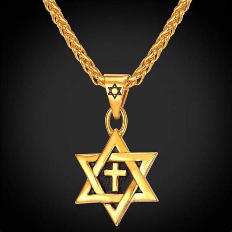 Cross In Star Of David Necklace Crossnecklace Gold Chains For Men