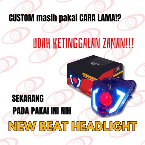 Jual HEADLAMP REFLEKTOR LAMPU UTAMA DEPAN CUSTOM BEAT BILED PROJIE