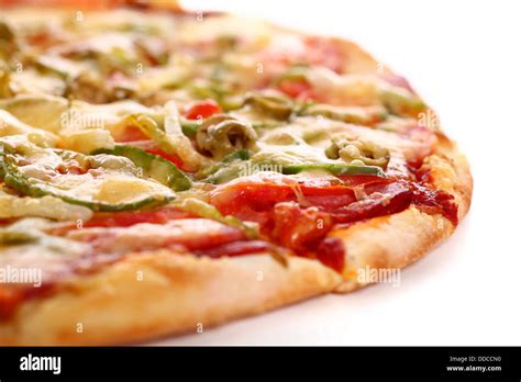 Image Of Fresh Italian Pizza Isolated Stock Photo Alamy