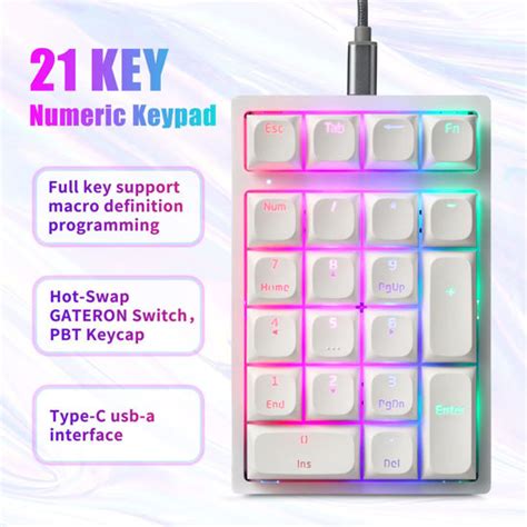 GetUSCart MOTOSPEED Mechanical Numeric Keypad Hot Swap GATERON Switch