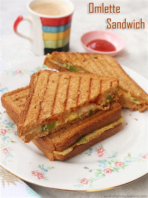 Egg Omelette Sandwich Recipe - Sharmis Passions