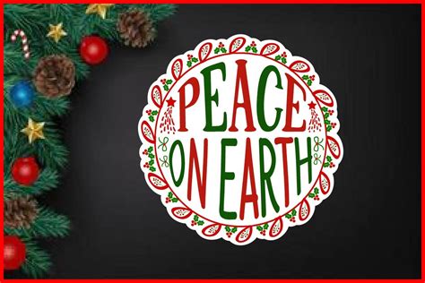 Peace On Earth Christmas Round Signs Graphic By Fa Creativeidea · Creative Fabrica