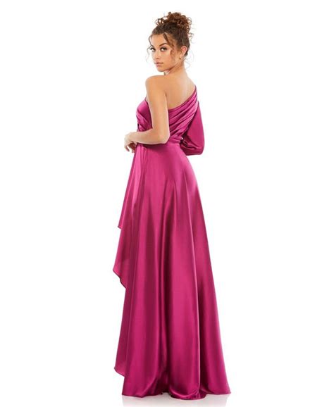 Mac Duggal Womens Ieena High Low One Shoulder Flowy Gown Macys