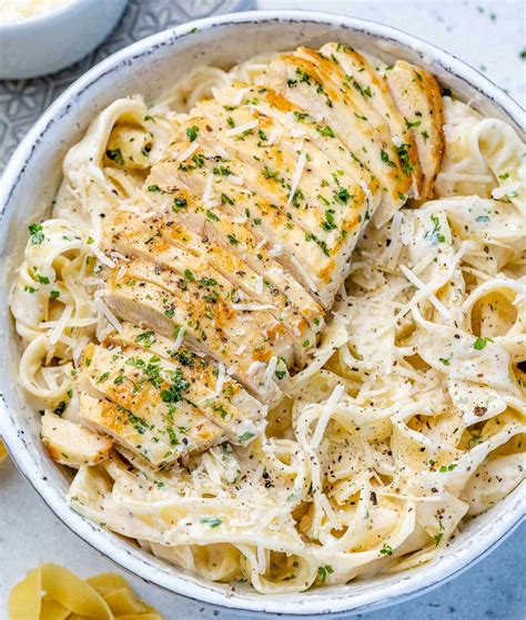 Healthier Chicken Fettuccine Alfredo | Healthy Fitness Meals