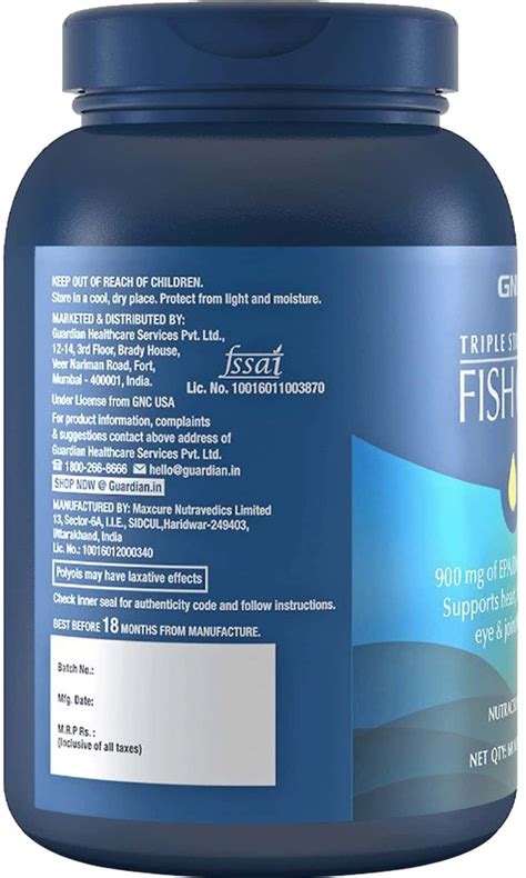 Buy GNC TRIPLE STRENGTH FISH OIL 1500 MG 60 ENTERIC COATED SOFTGELS