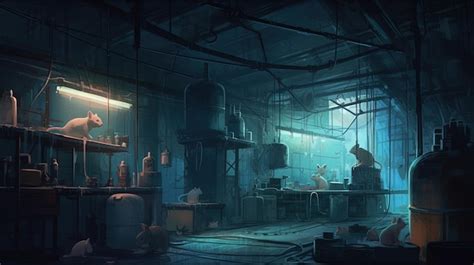 Premium Ai Image A Dark Underground Laboratory With